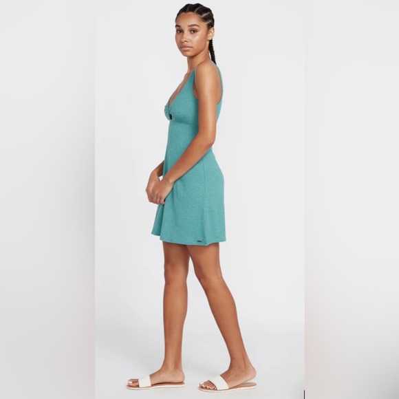 Volcom Jade Desert Bunnie green Keyhole Mini skater look reversible Dress sizeXS - Picture 4 of 9